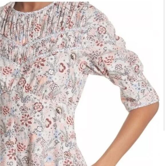 Rebecca Taylor Floral Lotus Print Cottagecore Mini Dress Size Large Gently Used - Picture 4 of 13